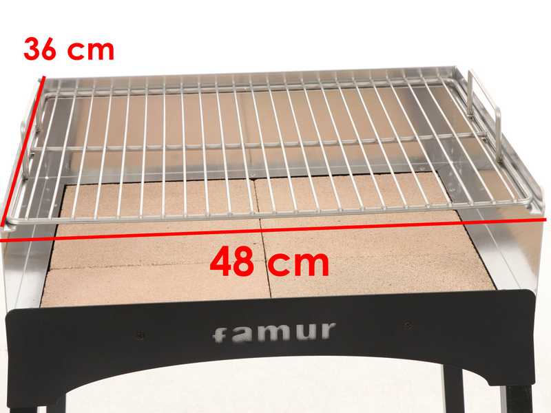 Famur BK6 Life Camping-Holzkohlegrill - Chromgitter 48x36 cm