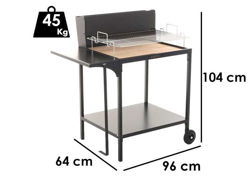 Famur BK7 Superior - Holzkohlegrill mit 70x48 cm Kochfl&auml;che