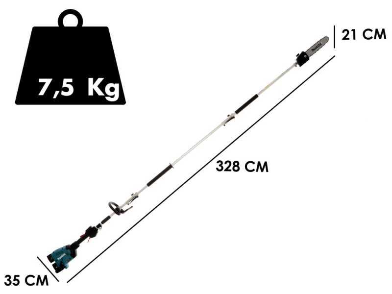 Multifunktion Akku-Hochentaster Makita DUX60 36V mit teleskopschaft 108 cm - Batterien 2x18V 5Ah
