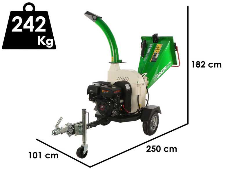 GreenBay GB-WDC 120 LE - Profi H&auml;cksler mit Benzinmotor Loncin G420FD mit 15 PS