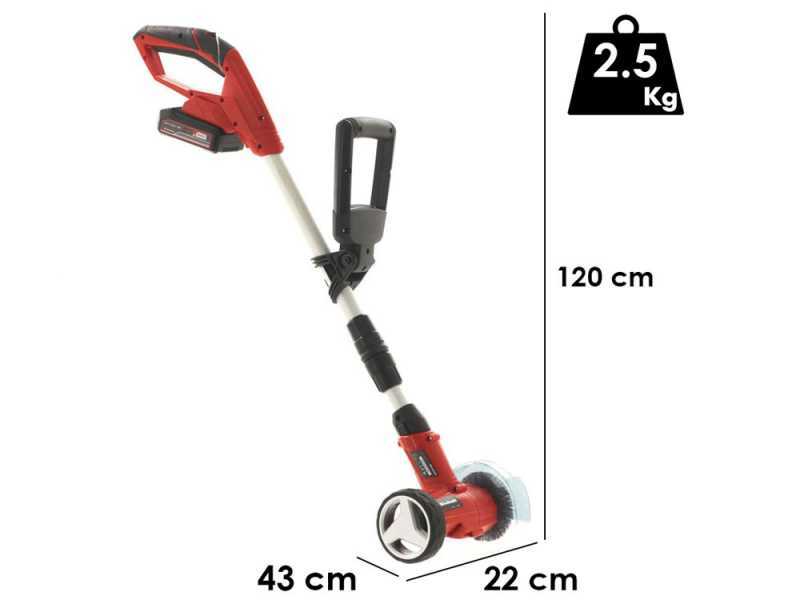 Einhell GE-CC 18 Li PXC - Akku-Fugenreiniger - Kit mit Akku und Ladeger&auml;t 18V 2.5Ah - 2 B&uuml;rsten enthalten