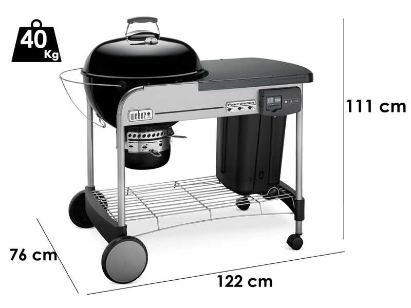 Weber Performer Deluxe GBS - Holzkohlegrill - Durchmesser der Grillfl&auml;che 57cm