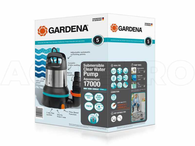 Klarwasser-Tauchpumpe Gardena 17000 Aquasensor art. 9036-20