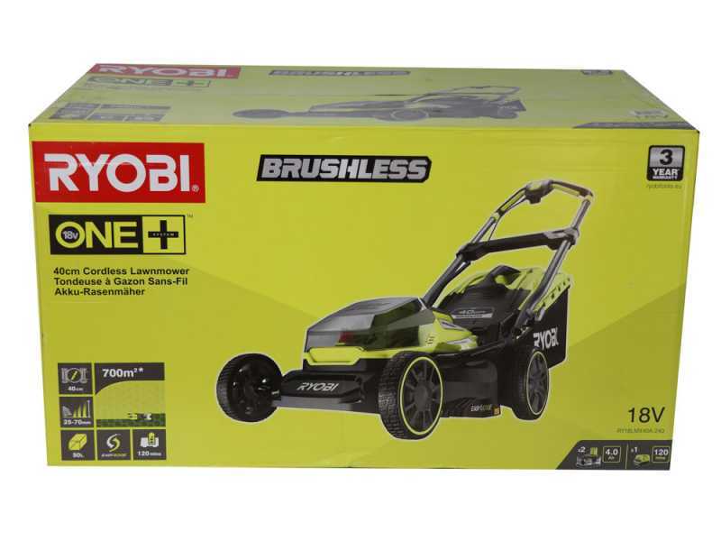Ryobi RY18LMX40C-240 -Akku Rasenm&auml;her - 2x18V/4Ah - Schnittbreite 40 cm