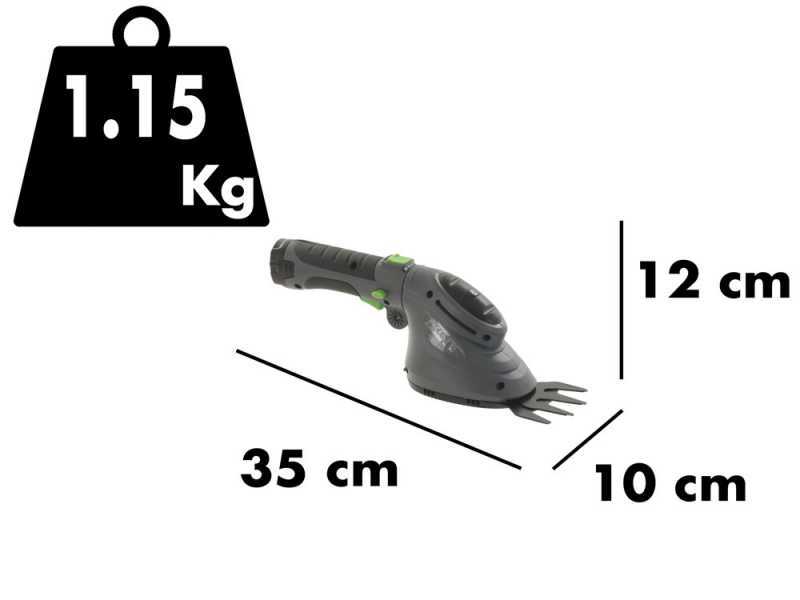 Verdemax TR3.6 - Akku-Grasschere mit Schaft - Akku Li-ion 3.6V da 1.5Ah