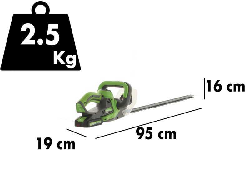 Verdemax TS20 Akku-Heckenschere - 60 cm Klinge - 20V 2Ah Akku