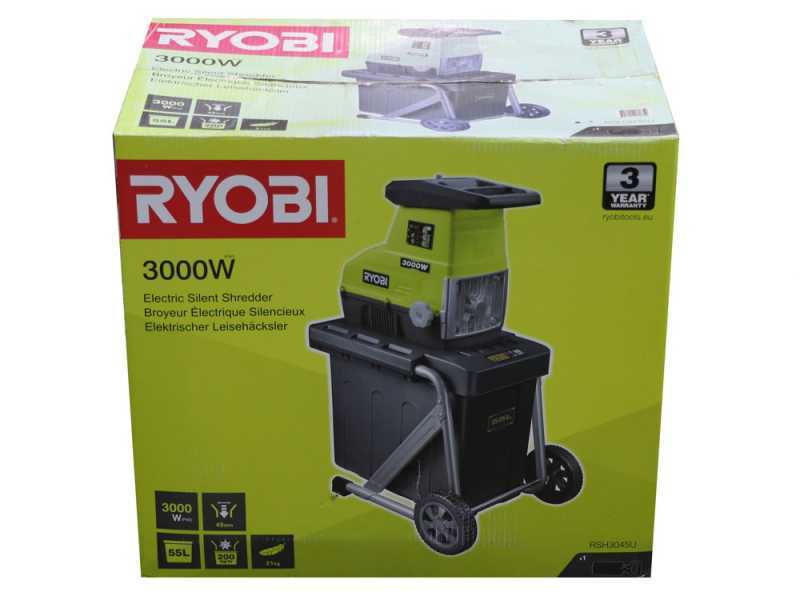 Ryobi RSH3045U - Elektrischer H&auml;cksler - 55L Fangkorb - 45 mm Schnittdurchmesser - 3000 W