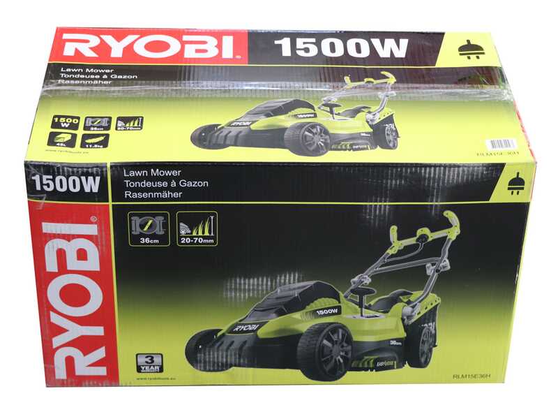 Ryobi RLM15E36H - Elektro-Rasenm&auml;her - 1500 W - Schnittbreite 36 cm