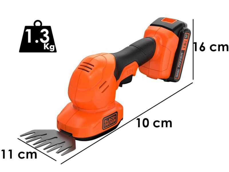 Black &amp; Decker B&amp;DBCSS18D1W - Akku-Grasschere - Heckenschere - 18V/2ah