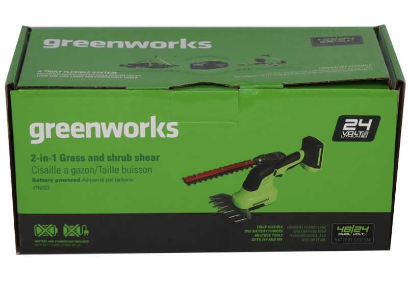 GREENWORKS G24SHT - Akku-Grasschere - Heckenschere - 24V/2.0 Ah