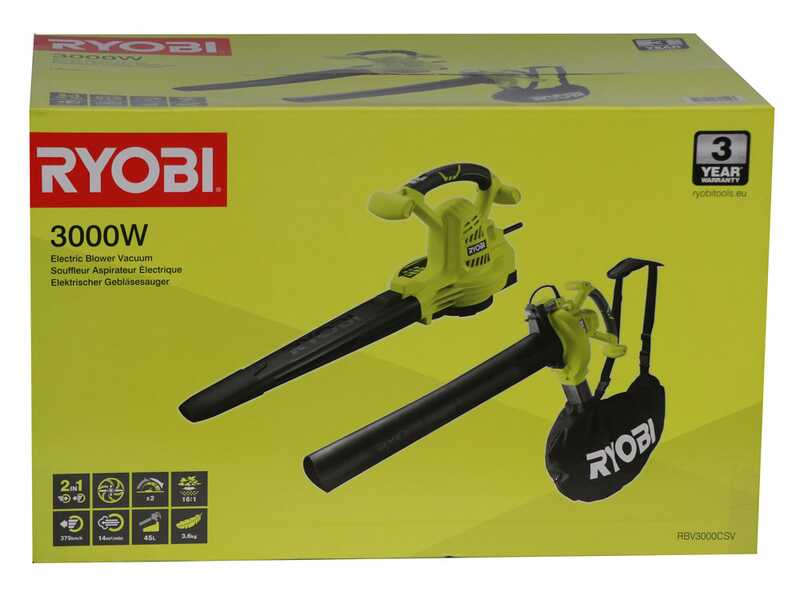 RYOBI RBV3000CSV - Laubbl&auml;ser - Laubsauger - Laubh&auml;cksler