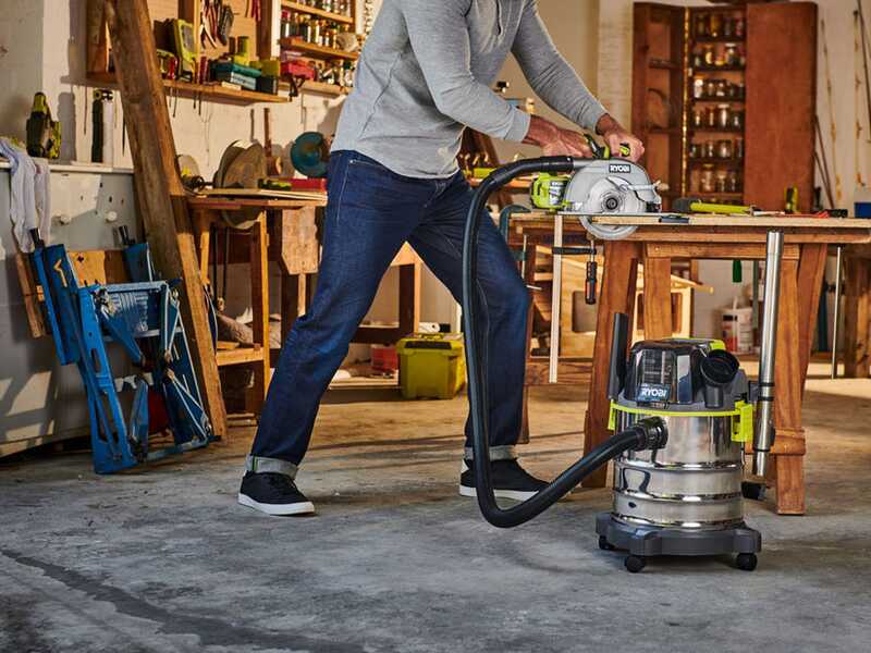 Akku Nass-und Trockensauger RYOBI R18WDV-0 - 18V - 4Ah -Beh&auml;lter 18 l