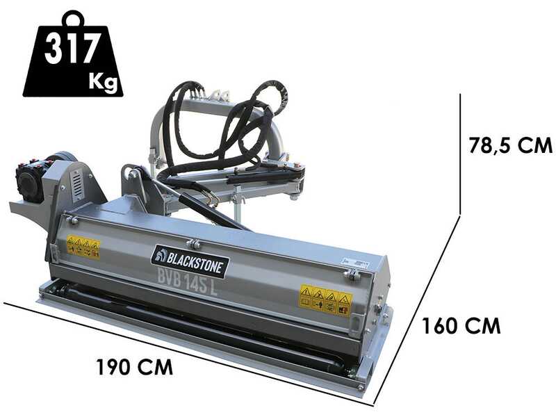 Seitlicher B&ouml;schungsmulcher mit Arm f&uuml;r Traktor der leichten Baureihe - BlackStone BVL 145 L