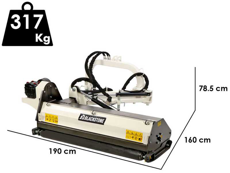 Seitlicher B&ouml;schungsmulcher mit Arm f&uuml;r Traktor der leichten Baureihe - BlackStone BVL 145 L