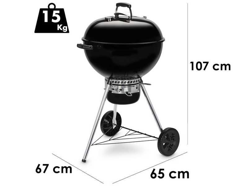 Weber Kettle E 5730 BLK Kohlegrill Durchmesser des Grillrosts 57 cm