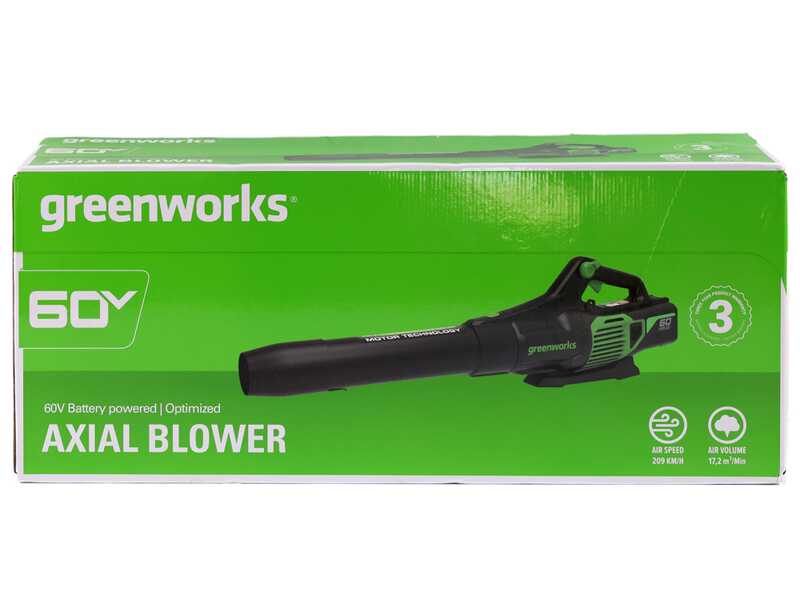 Axialer Akku-Laubbl&auml;ser Greenworks GD60AB - OHNE AKKU UND LADEGER&Auml;T
