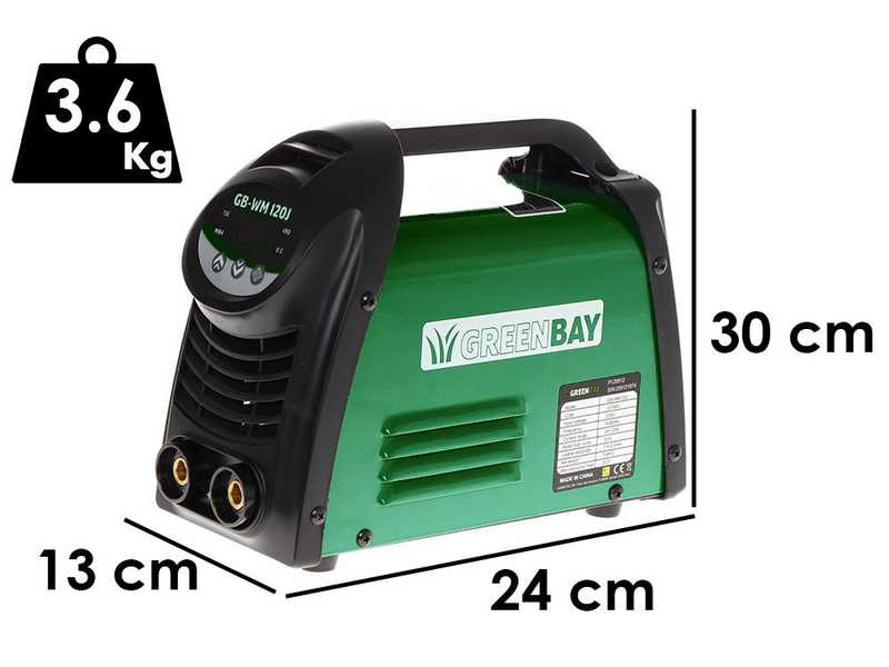 Inverter DC-Elektrodenschwei&szlig;ger&auml;t GREENBAY GB-WM 120J - 120A - mit MMA-Kit