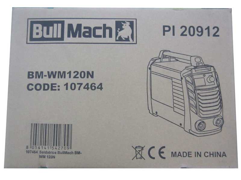 Inverter DC-Elektrodenschwei&szlig;ger&auml;t BullMach BM-WM 120N - 120A - mit MMA-Kit