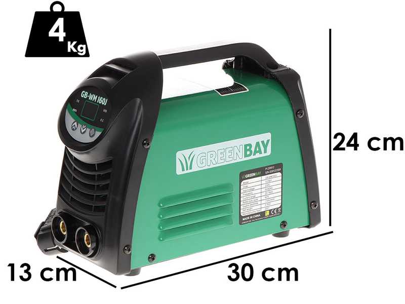Inverter DC-Elektrodenschwei&szlig;ger&auml;t GREENBAY GB-WM 160J - 160A - mit MMA-Kit