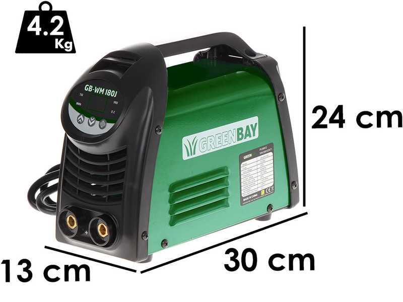 Inverter DC-Elektrodenschwei&szlig;ger&auml;t GREENBAY GB-WM 180J - 180A - mit MMA-Kit