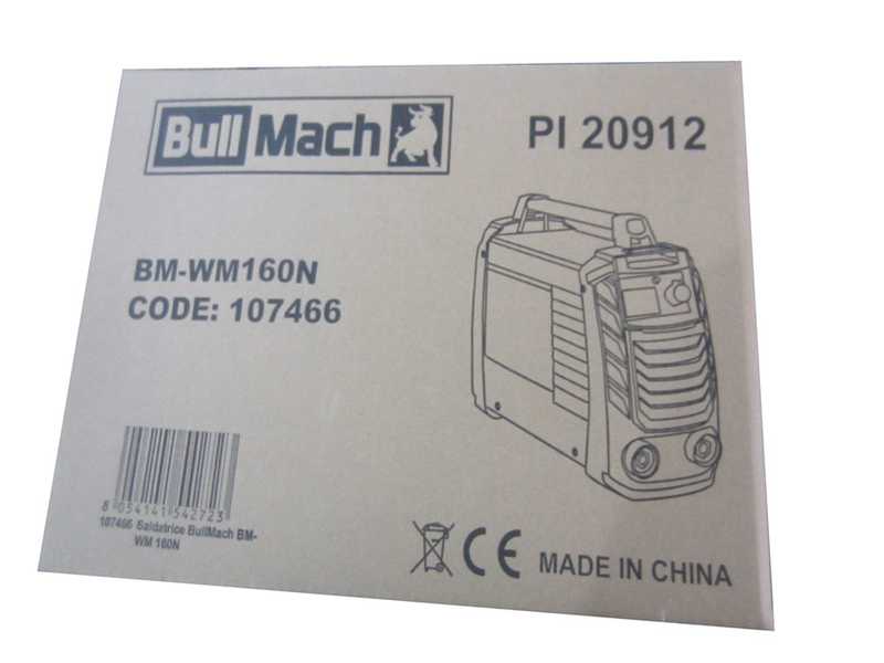 Inverter DC-Elektrodenschwei&szlig;ger&auml;t BullMach BM-WM 160N - 160A - mit MMA-Kit