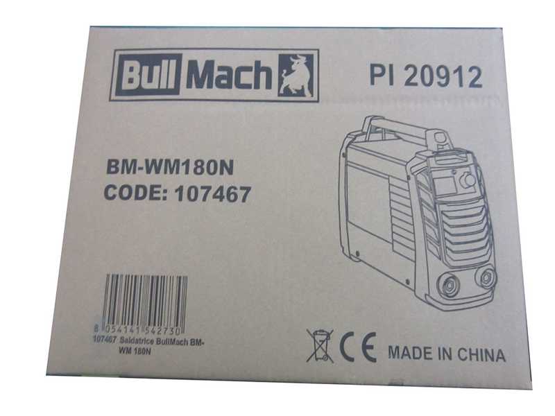 Inverter-DC-Elektrodenschwei&szlig;ger&auml;t BullMach BM-WM 180N - 180A - mit MMA-Kit