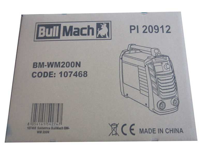 Inverter DC-Elektrodenschwei&szlig;ger&auml;t BullMach BM-WM 200N - 200A - mit MMA-Kit