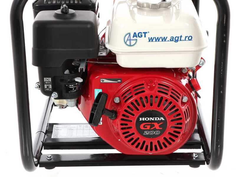 Benzinbetriebene Schmutzwasserpumpe AGT GX 200 (2 Zoll) - mit 50/40 mm Anschl&uuml;ssst&uuml;cken