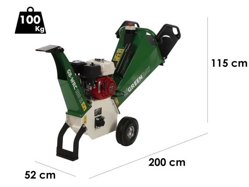 GreenBay GB-WRC 100 H - Profi H&auml;cksler mit Verbrennungsmotor - 6,5 PS Honda GX200 Motor