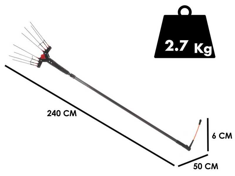 Autobatteriebetriebener Olivenr&uuml;ttler Vertigo Carbon L 12V - 240 / 320 cm