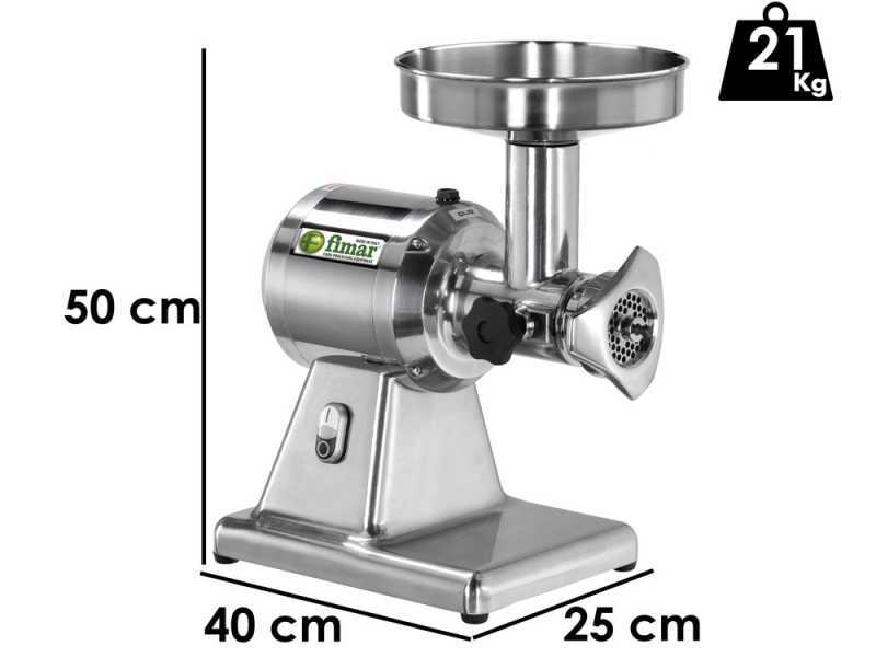 Fimar TC12S - Elektrischer Fleischwolf- 400 V - 1 PS - Edestahl-Schneideeinheit - ohne R&uuml;ckw&auml;rtslauf