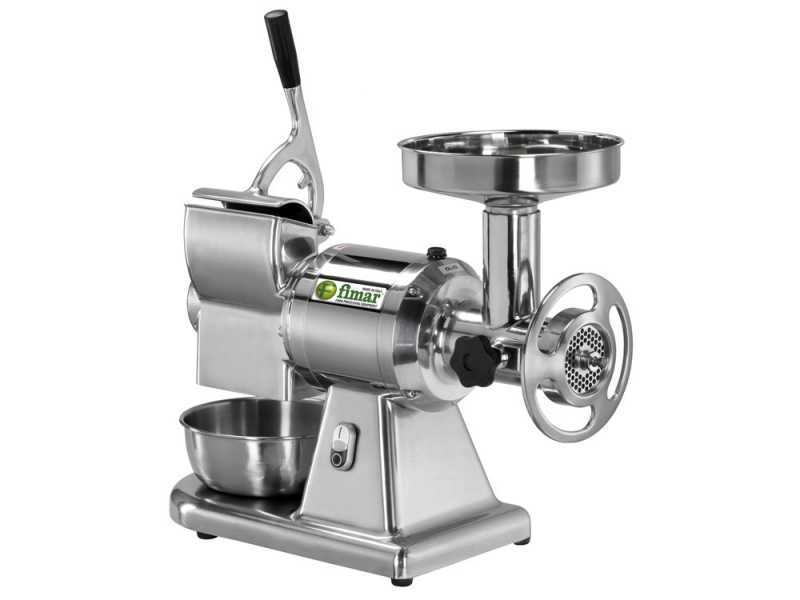 FIMAR TC22T -  Elektrischer Fleischwolf - mit integrierter K&auml;sereibe - Schneideeinheit aus Aluminium - 400V