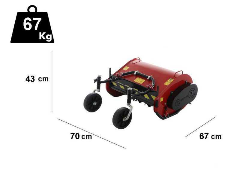 Mulcher f&uuml;r Einachsschlepper schwere Eins&auml;tze 60 cm mit 2 R&auml;dern mindestens 8 PS