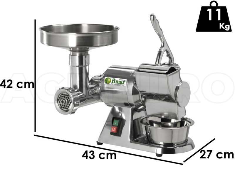 FIMAR TR8D - Elektrischer Fleischwolf - Schneideeinheit aus lebensmittelechtem Aluminium - 230V