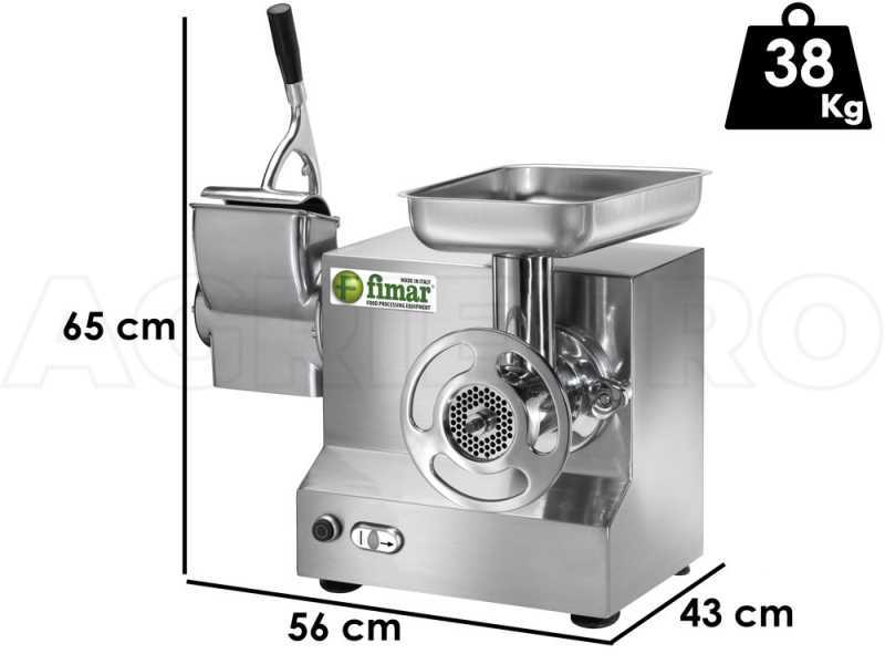 FIMAR TC22AT - Elektrischer Fleischwolf  - mit integrierter Hartk&auml;sereibe - Edelstahl-Schneideeinheit - 230V