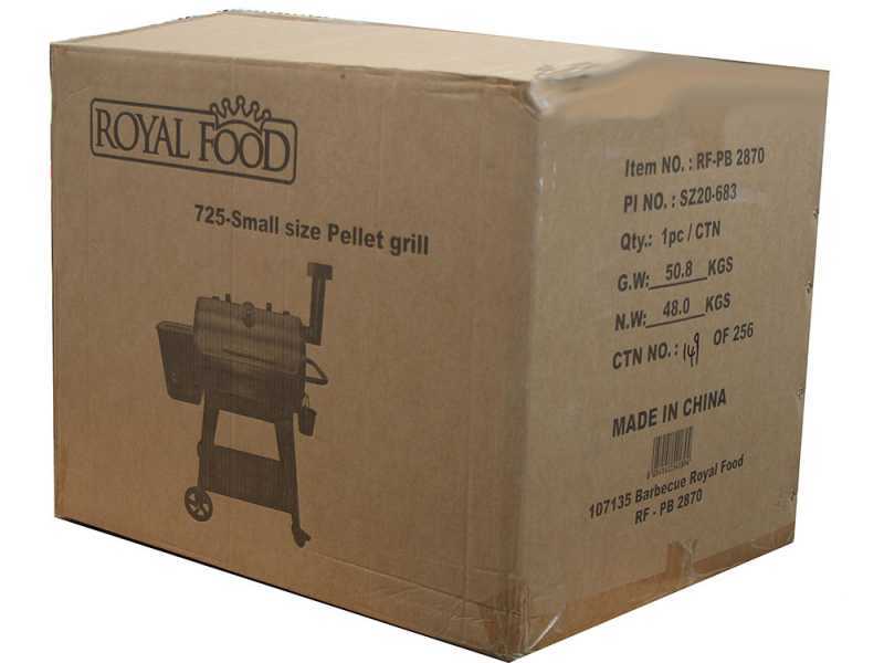Royal Food RF-PB 2870 Pelletgrill - Grillrost aus Edelstahl - Kochfl&auml;che 65x42 cm
