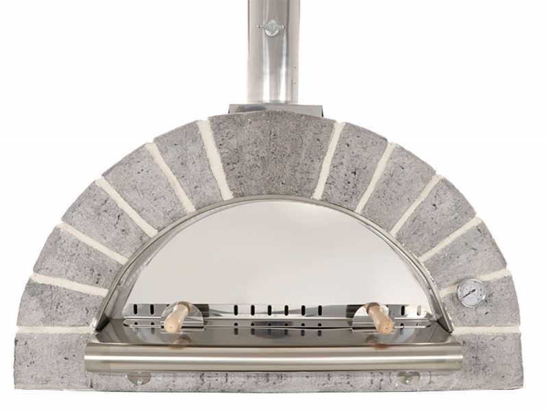 AgriEuro FAMILY STONE - Holzbackofen f&uuml;r den Au&szlig;enbereich - grau - 4 Pizzen - 80X60