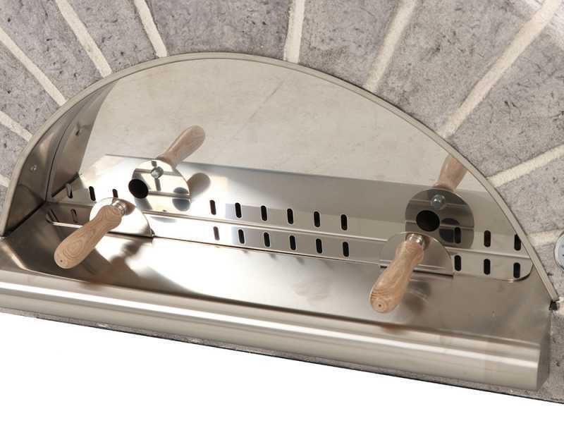 AgriEuro FAMILY STONE - Holzbackofen f&uuml;r den Au&szlig;enbereich - grau - 4 Pizzen - 80X60