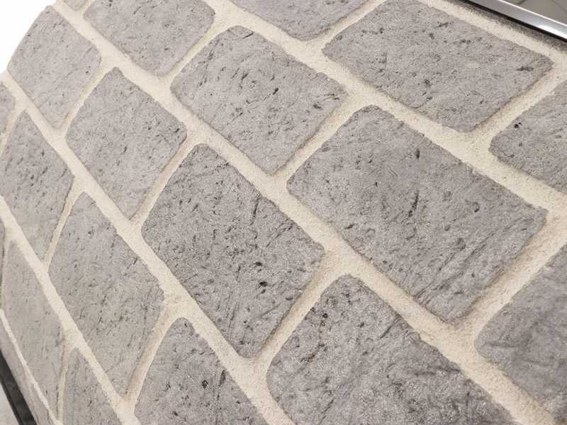 AgriEuro FAMILY STONE - Holzbackofen f&uuml;r den Au&szlig;enbereich - grau - 4 Pizzen - 80X60