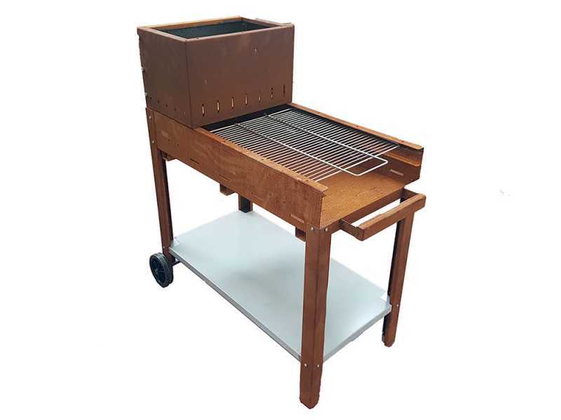 BBQ Grill FLIPPER fur Holz und Holzkohle 45x50 cm Grillrost vollstandig aus Cortenstahl