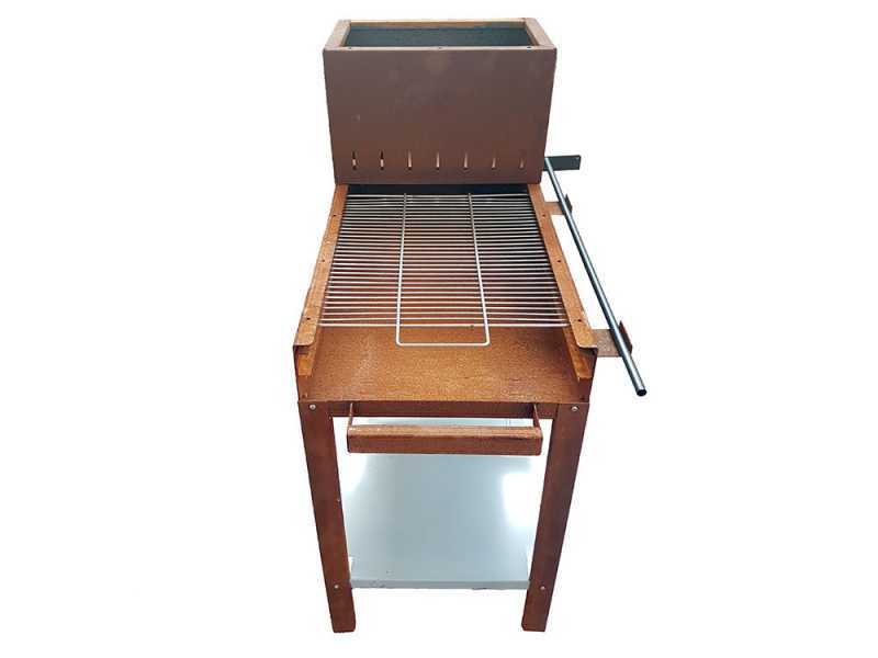 BBQ-Grill FLIPPER f&uuml;r Holz und Holzkohle - 45x50 cm Grillrost - vollst&auml;ndig aus Cortenstahl