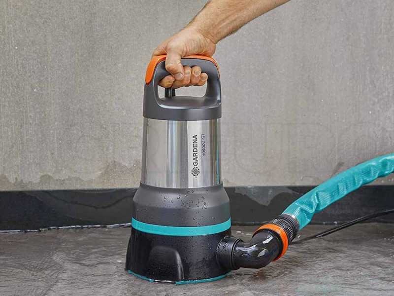 Gardena-2-in-1-Tauchpumpe f&uuml;r Klar- und Schmutzwasser mit Aquasensor 19500 - aus Edelstahl