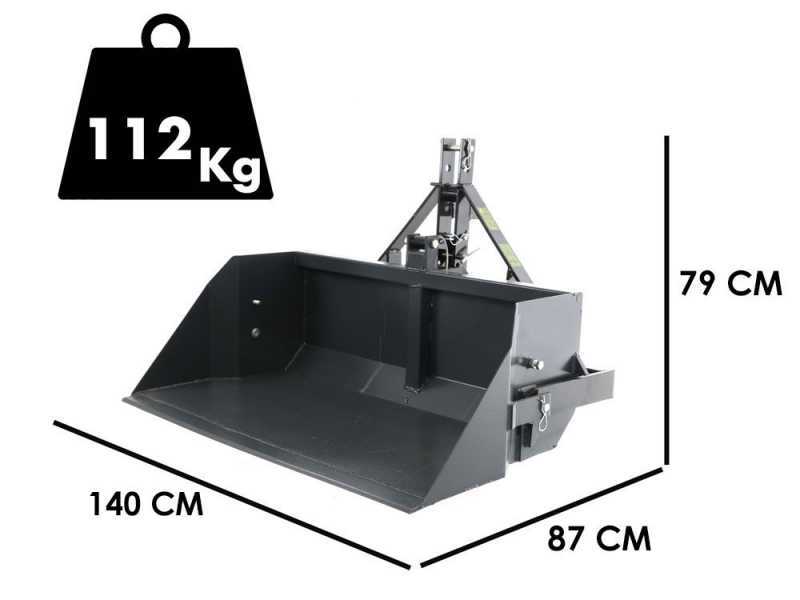 Heckschaufel Blackstone B-PAL 140 f&uuml;r Traktoren - Klinge 140 cm - 400 kg Nutzlast