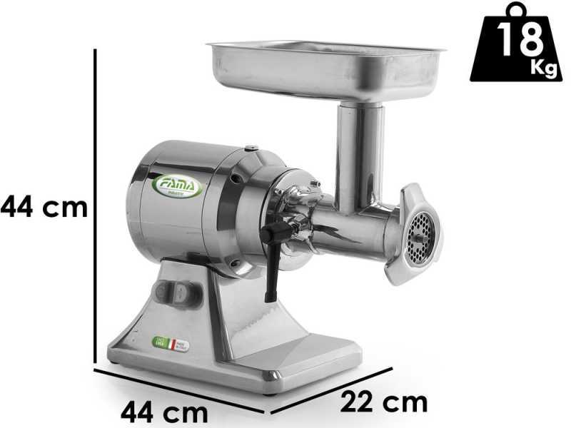 FAMA TSK12 UNIKO - Elektrischer Fleischwolf  - Geh&auml;use aus Aluminium - Schneideeinheit aus Edelstahl - 400 V