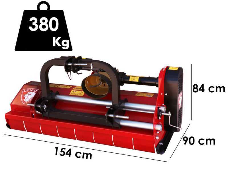 Ceccato Trincione 380 - T1400M - Mulcher f&uuml;r Traktor - mittelschwere Baureihe - manuelle Verschiebung