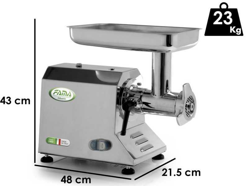 FAMA TIK12 UNIKO - elektrischer Fleischwolf - Geh&auml;use und Schneideeinheit aus Edelstahl - 400 V