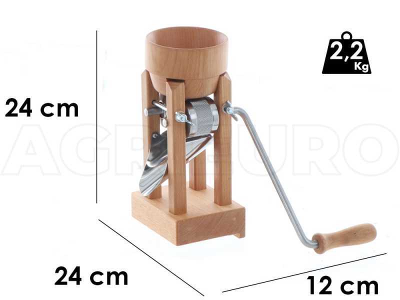 Eschenfelder 1210 Buchenholz 150g - Manuelle Flockenquetsche mit Walzen aus Edelstahl