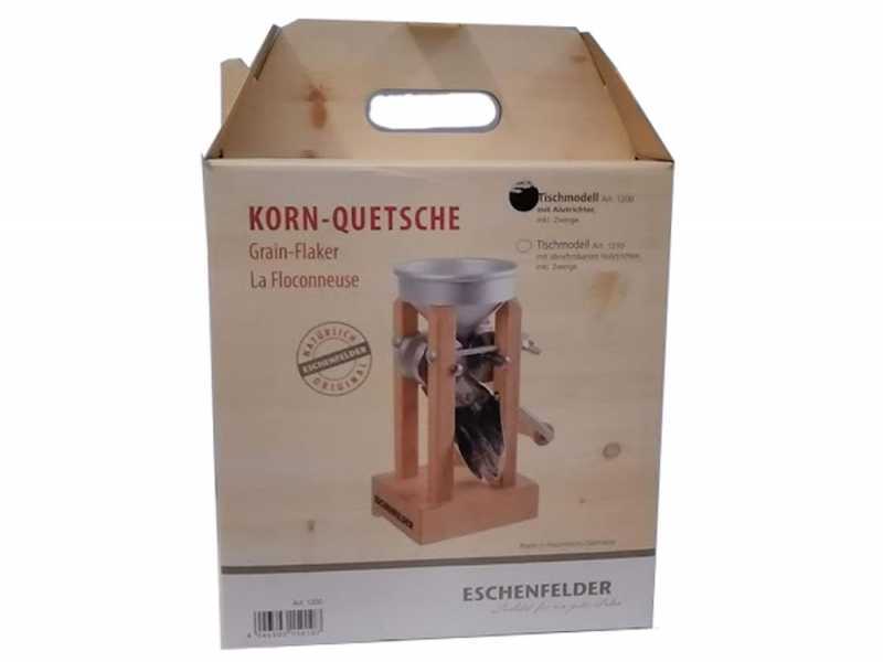  Eschenfelder 1200 Aluminium 150g - Manuelle Kornquetsche mit Walzen aus Edelstahl