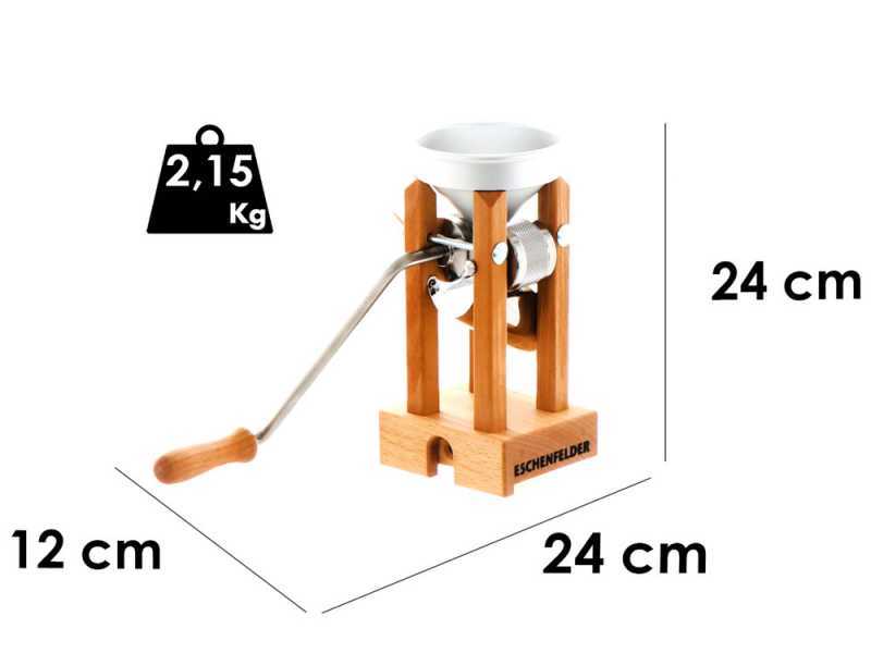  Eschenfelder 1200 Aluminium 150g - Manuelle Kornquetsche mit Walzen aus Edelstahl