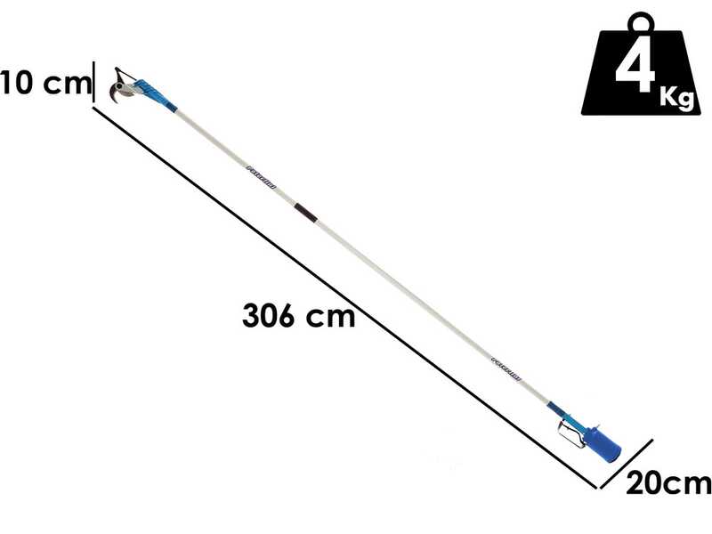 Pneumatischer Baumschneider Paterlini Ara 8/U - 2,5 Meter-Schaft - f&uuml;r Druckluftger&auml;te